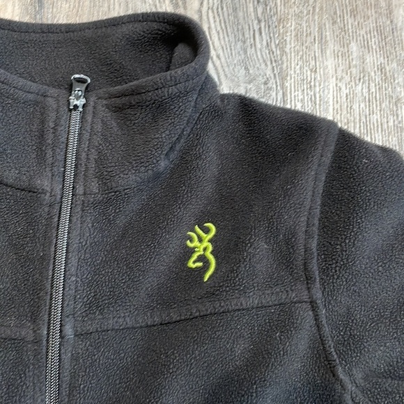 Browning Kids Black Fleece Zip Uo Jacket, size medium - Picture 3 of 4